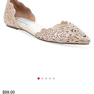 Betsey Johnson Shoes Rose Gold Bridal Flats Blue By Poshmark